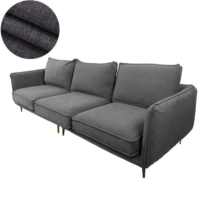 Custom Sofa Slipcover | Elara Flax- Dark Gray