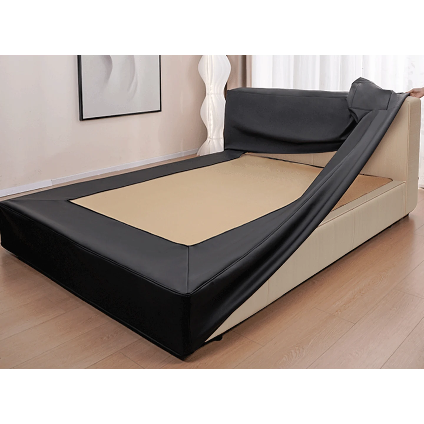 Customized Bed + Headboard Cover | Terravia | Classic Anthracite