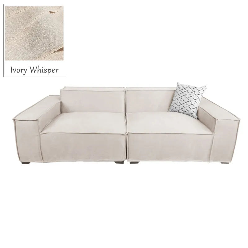 Custom Sofa Slipcover | Sienna Velour - Ivory Whisper