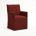 WX23006 Chenille Blossom Series | Long-Skirt Dining Chair with armrest Slipcover