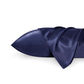 Solid Satin Silk Pillowcase 2 Pack - Navy