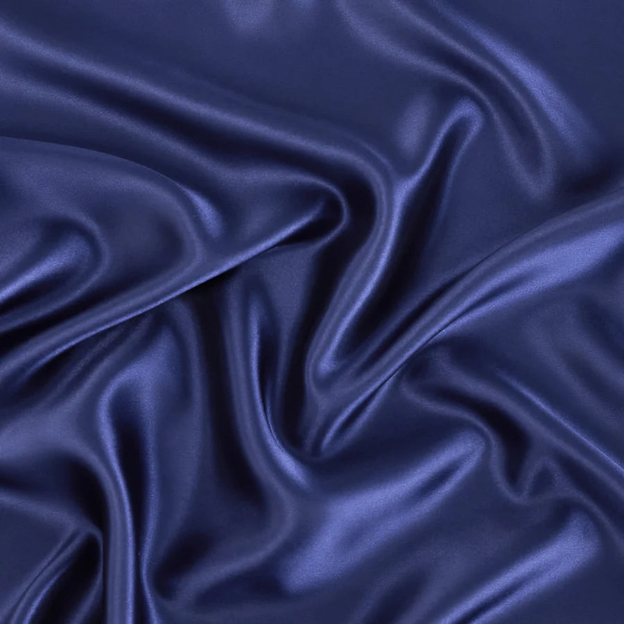 Solid Satin Silk Pillowcase 2 Pack - Navy