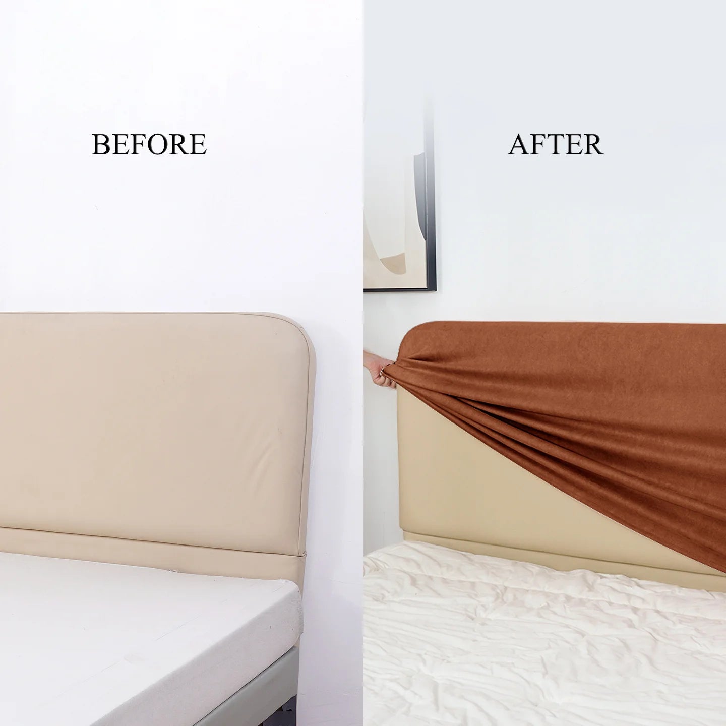Bed Headboard Cover | Sienna Velour - Cocoa Truffle