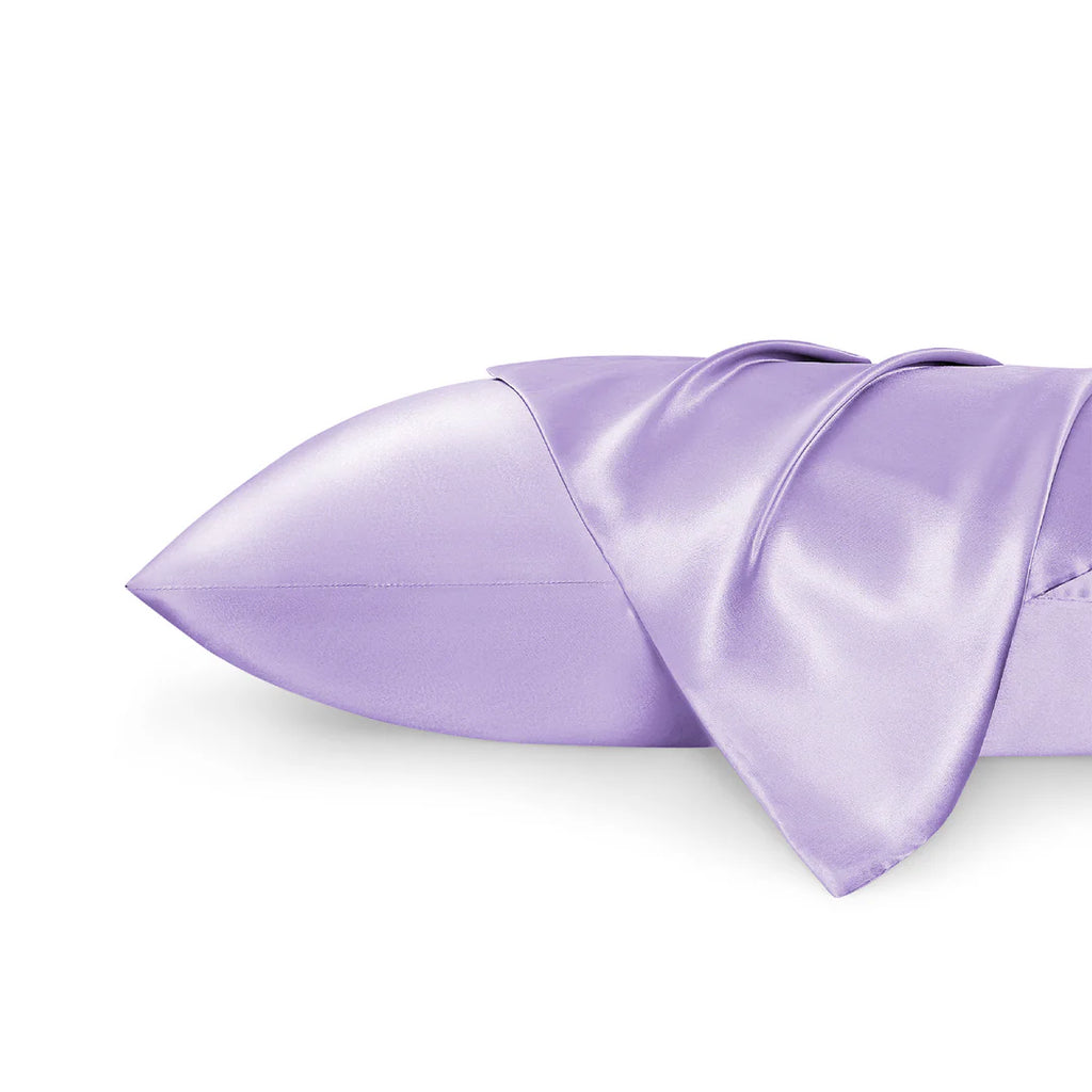 Solid Satin Silk Pillowcase 2 Pack - Lavender