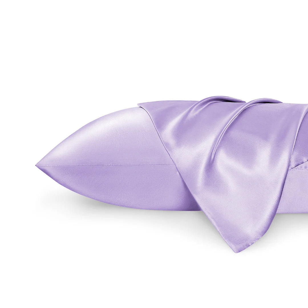 Solid Satin Silk Pillowcase 2 Pack - Lavender