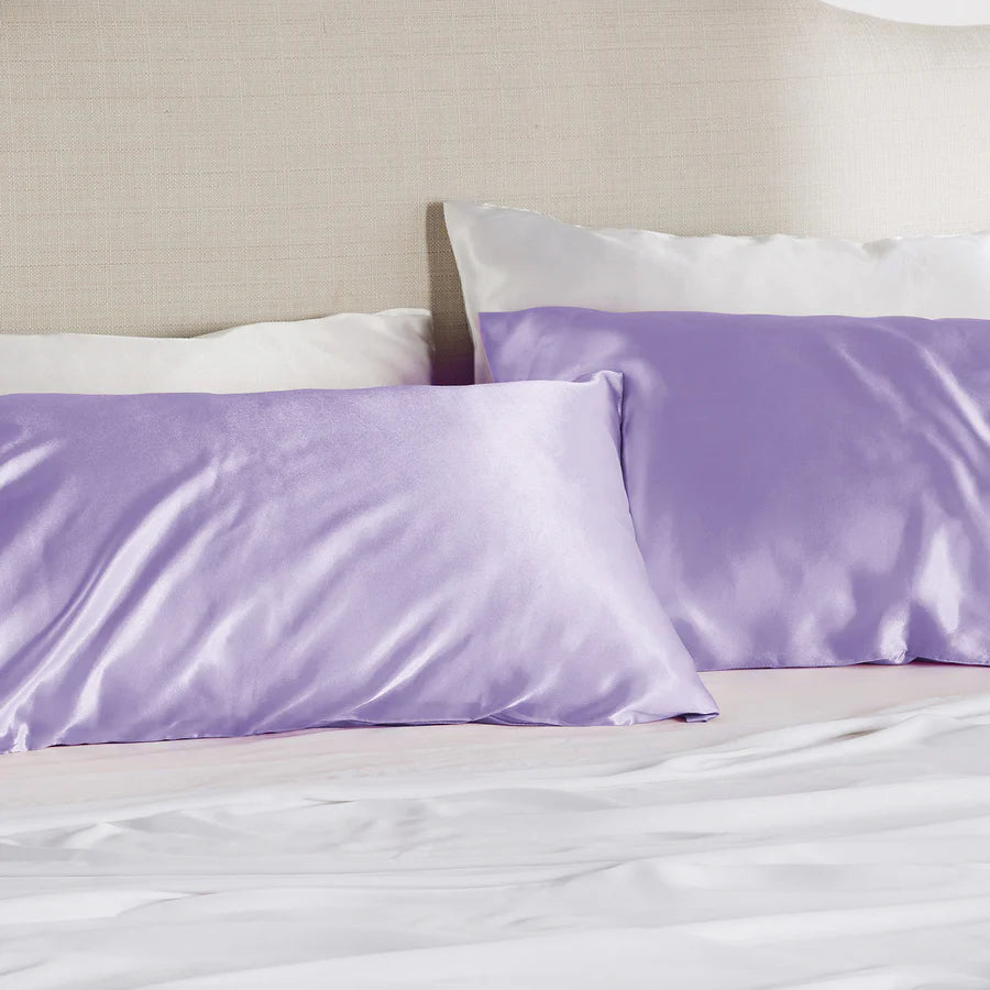 Solid Satin Silk Pillowcase 2 Pack - Lavender