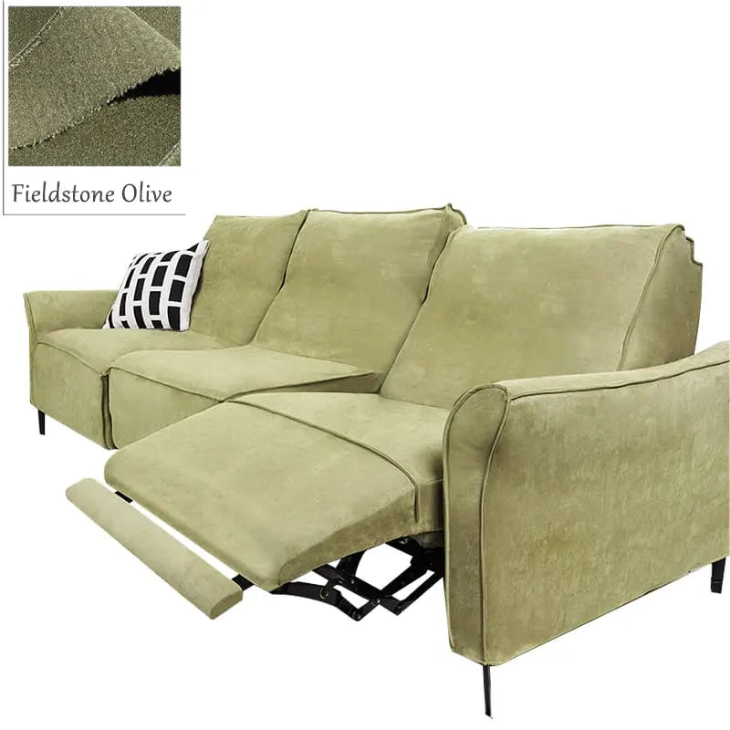 Custom Recliner Slipcover | Sienna Velour - Fieldstone Olive