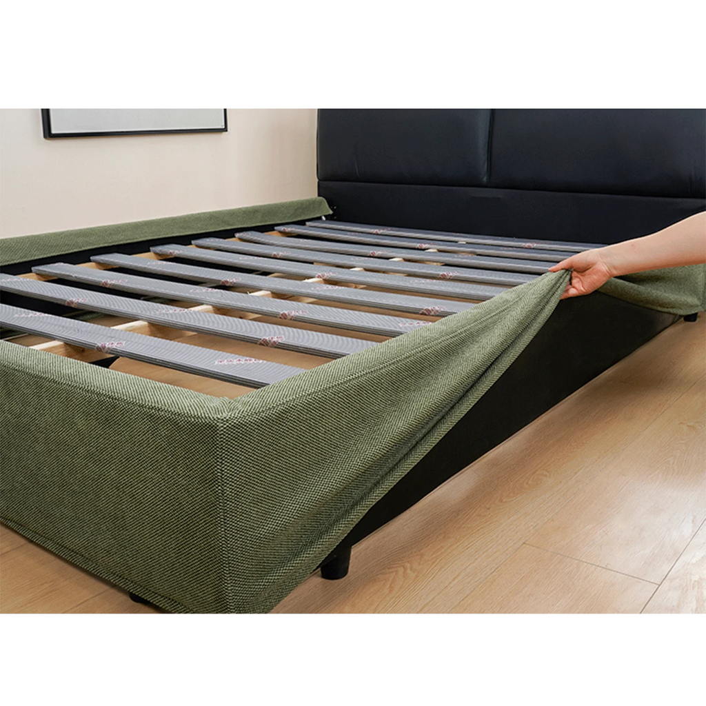 Customized Bed + Headboard Cover | Marlowe Spotted | Moss Green #1925-12