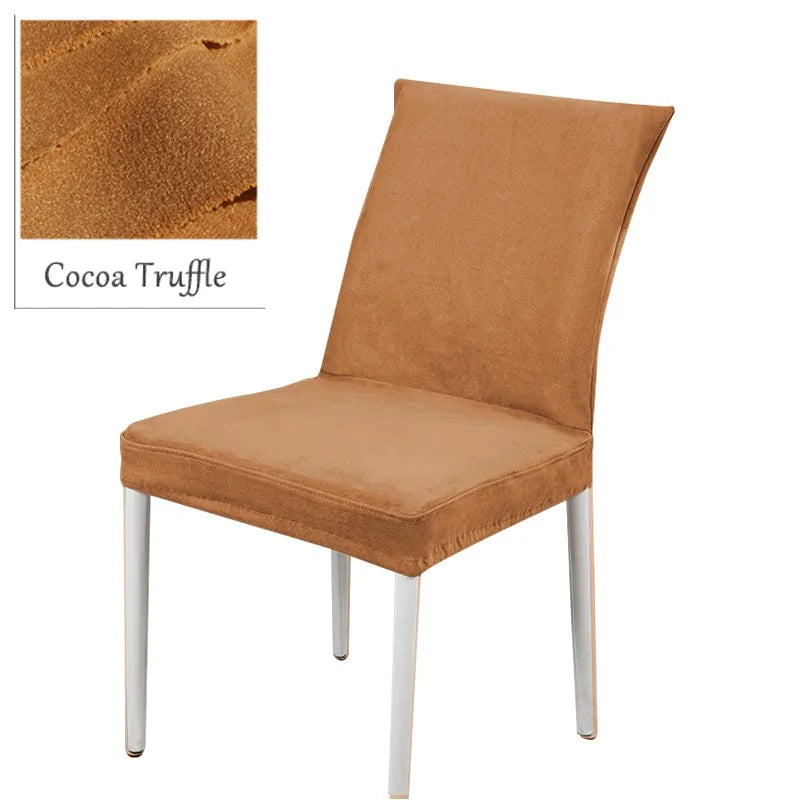 Custom Dining Chair Cover | Sienna Velour - Cocoa Truffle