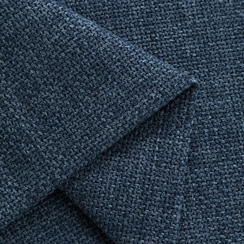 One Piece Custom Sofa Slipcover | Elara Flax- Indigo Denim