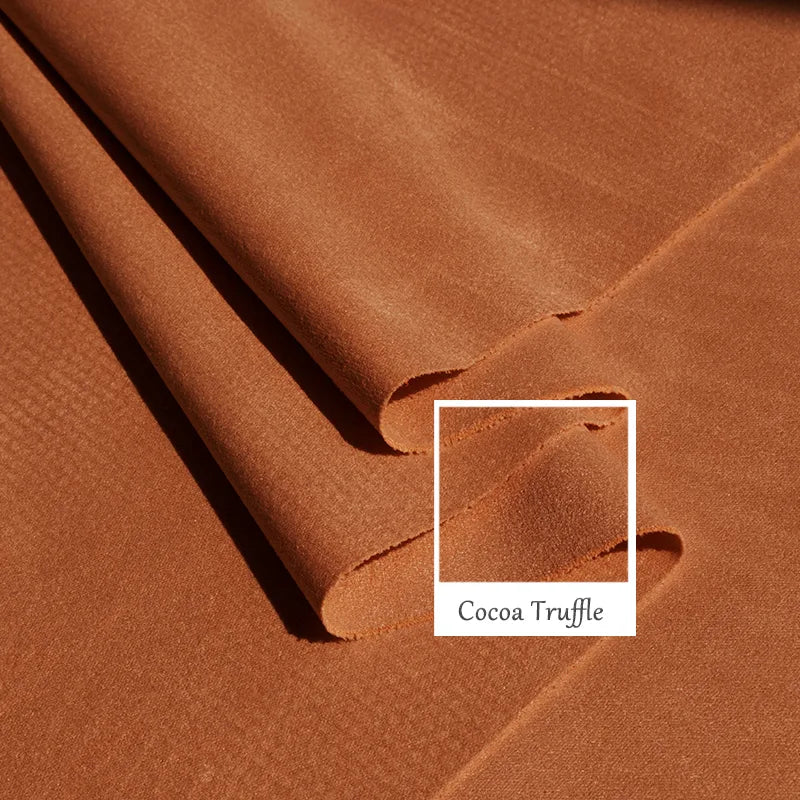 Custom Round Arm Sofa Slipcover | Sienna Velour - Cocoa Truffle