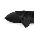 Solid Satin Silk Pillowcase 2 Pack - Black
