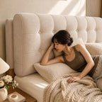 Custom Headboard Cover with Oversized Cushions (High-density foam)