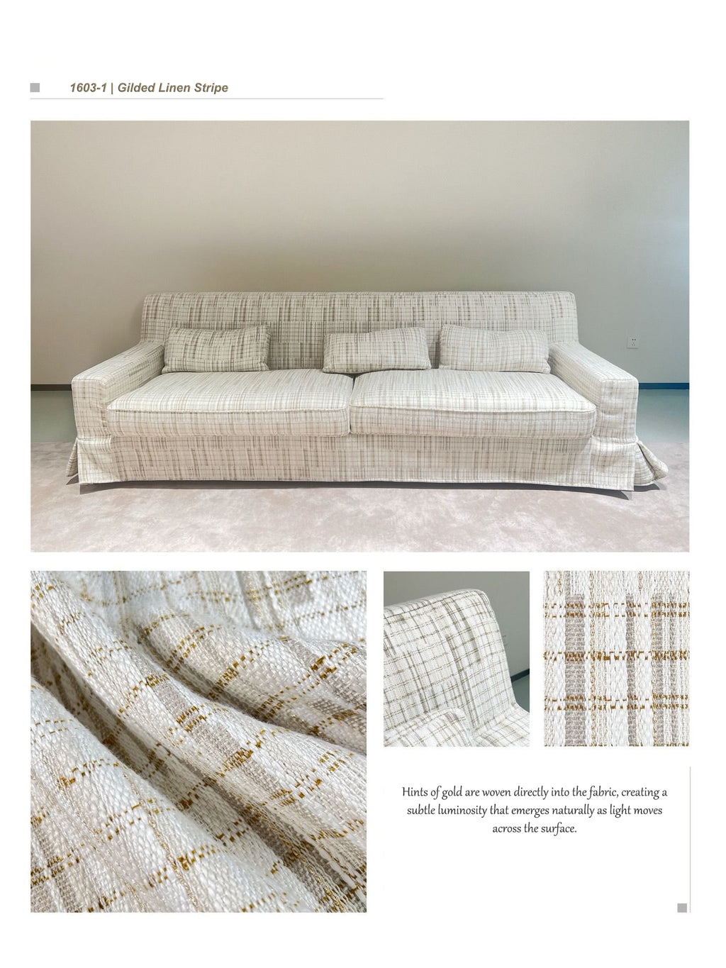 1603-1 | Gilded Linen Stripe
