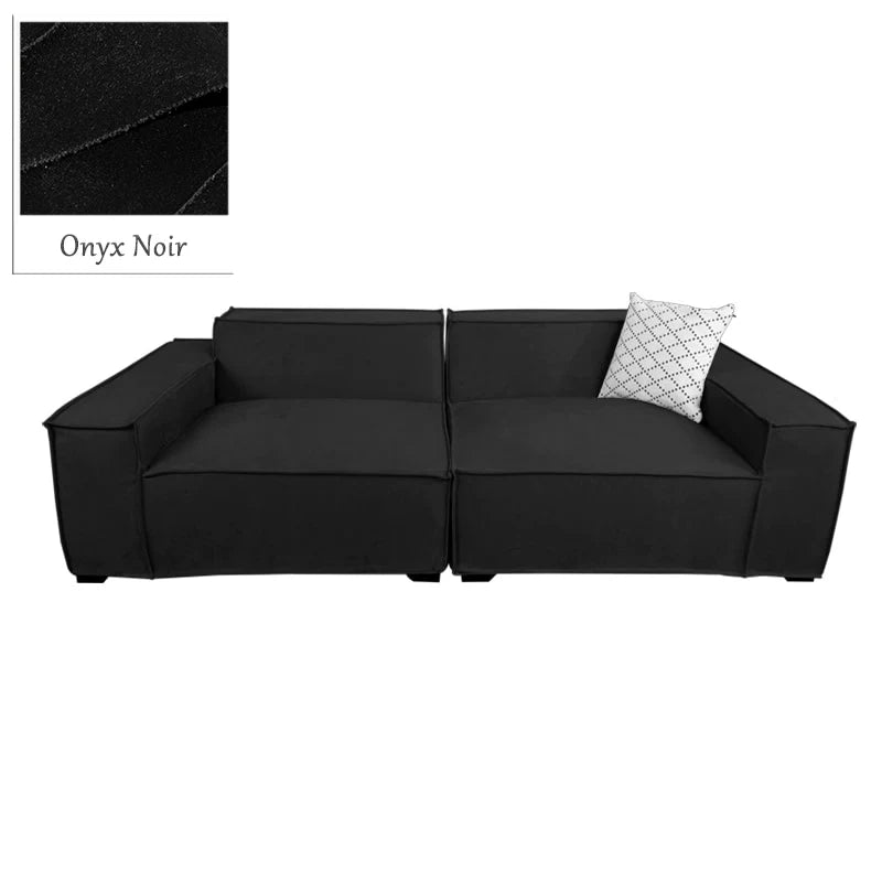 Custom Sofa Slipcover | Sienna Velour - Onyx Noir