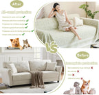 Geometric Couch Cover In Céleste Green