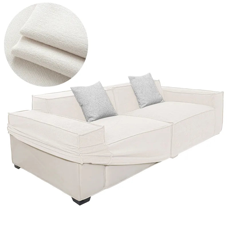 Custom Sofa Slipcover | Performance Antimicrobial Chenille - Alabaster Veil