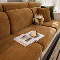 Chenille Solid Woven Stretch Sofa Cushion Cover - Caramel
