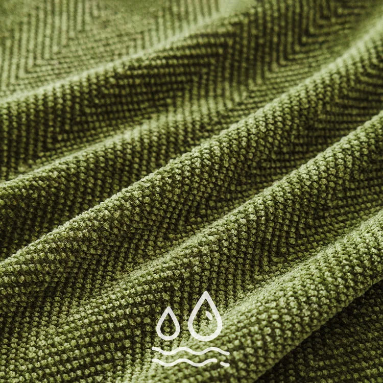 Chenille Solid Woven Stretch Sofa Cover - Green