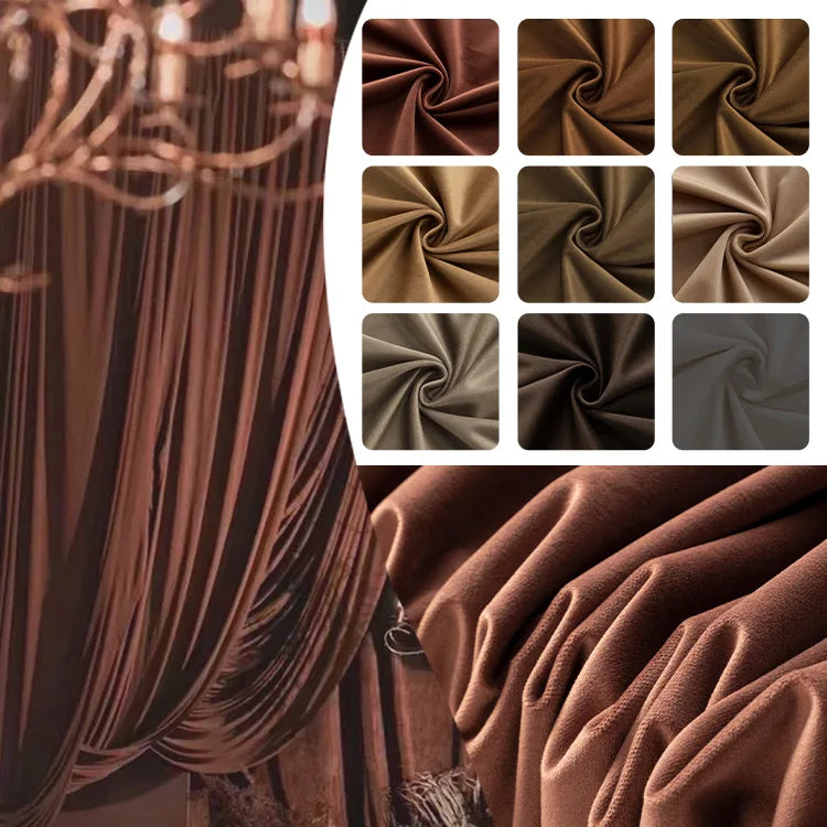 Upholstery Flocking Velvet Fabric | Brown Series