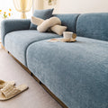 Chenille Solid Woven Stretch Sofa Cover - Greyish Blue