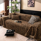 G 903 Leopard Print Plush Fleece Sofa Cover | Luxury Warm Custom Cover
