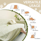 Geometric Couch Cover In Céleste Green