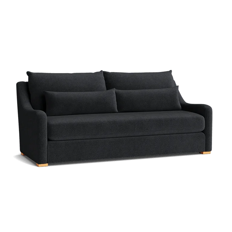 Custom Sofa Slipcover | Sienna Velour - Onyx Noir