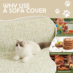 Geometric Couch Cover In Céleste Green