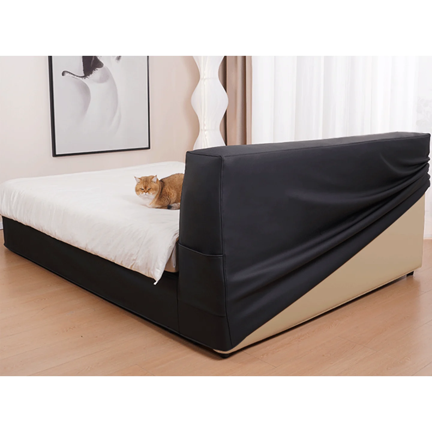 Customized Bed + Headboard Cover | Terravia | Classic Anthracite