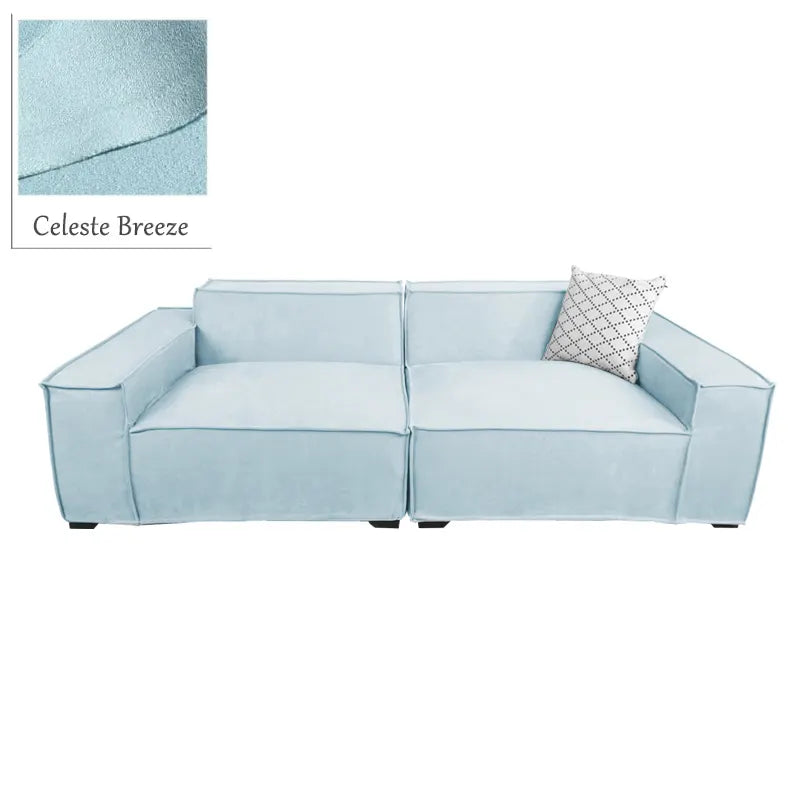 Custom Sofa Slipcover | Sienna Velour - Celeste Breeze
