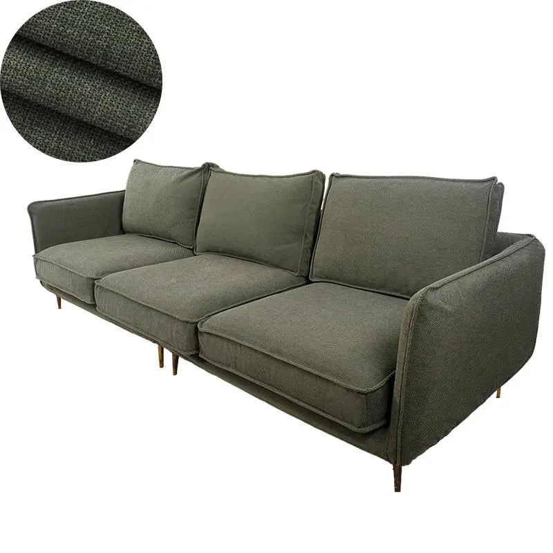 Custom Sofa Slipcover | Elara Flax- Verdant Meadow