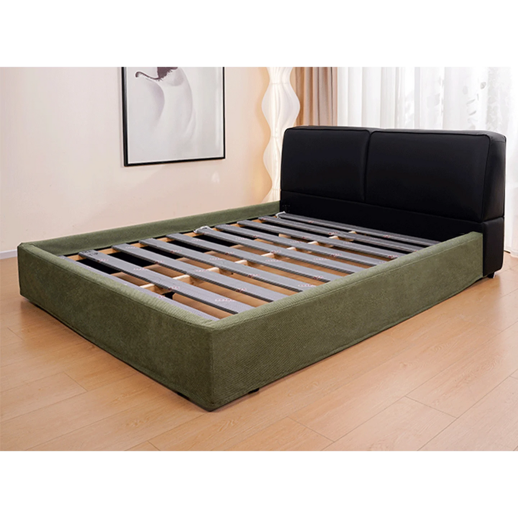 Customized Bed + Headboard Cover | Marlowe Spotted | Moss Green #1925-12