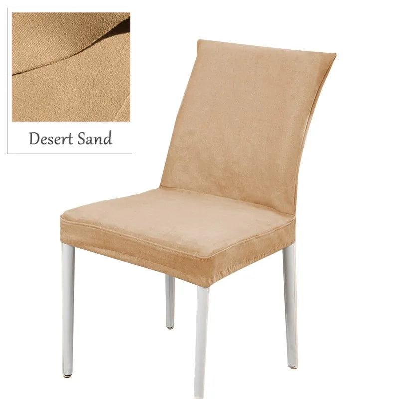 Custom Dining Chair Cover | Sienna Velour - Desert Sand