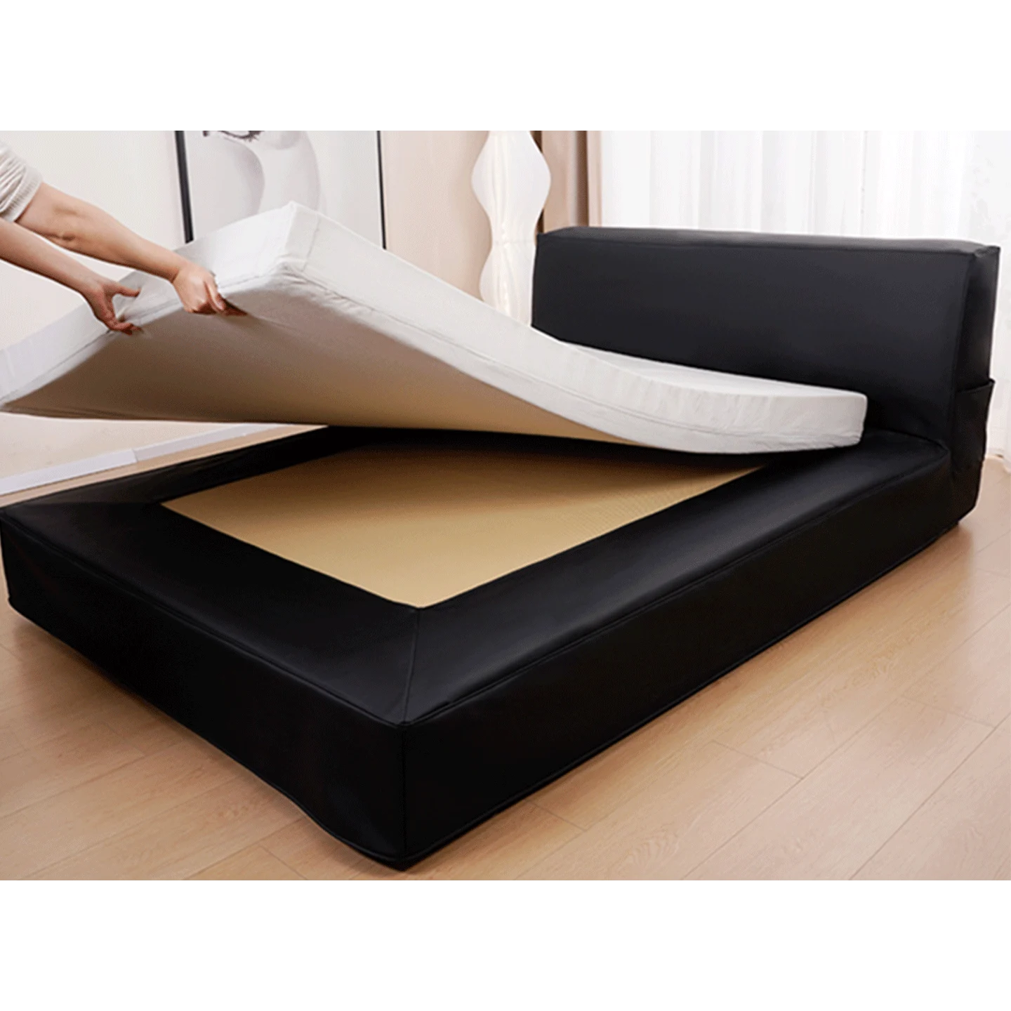 Customized Bed + Headboard Cover | Terravia | Classic Anthracite