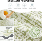 Geometric 1 Piece Couch Slipcover In Céleste Green