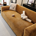 Chenille Solid Woven Stretch Sofa Cover - Caramel