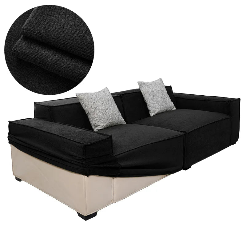 Custom Sofa Slipcover | Performance Antimicrobial Chenille - Obsidian Noir
