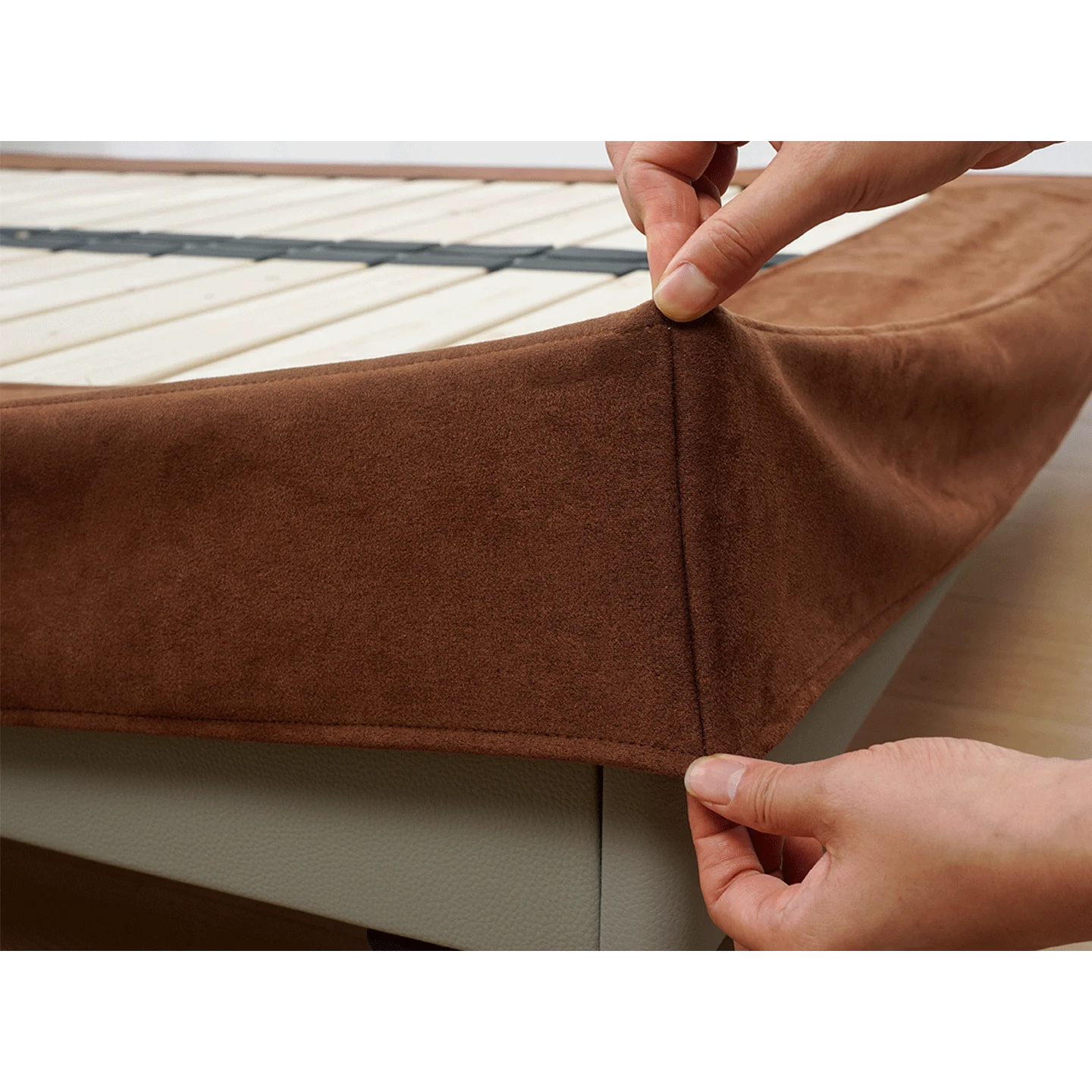 Customized Bed + Headboard Cover | Nestvo | Caramel