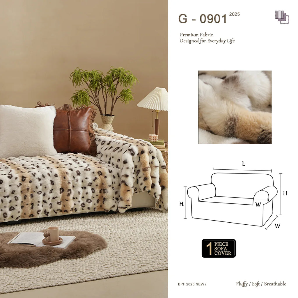 G 901 Golden Fox Faux Fur Sofa Cover | Luxury Warm Custom Cover