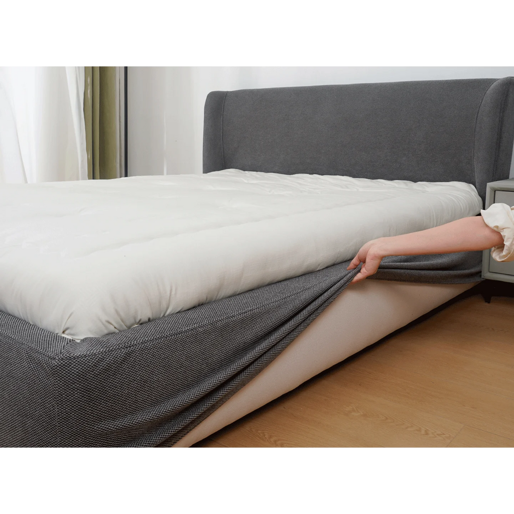Customized Bed + Headboard Cover | Marlowe Spotted | Black and Gray #1925-01