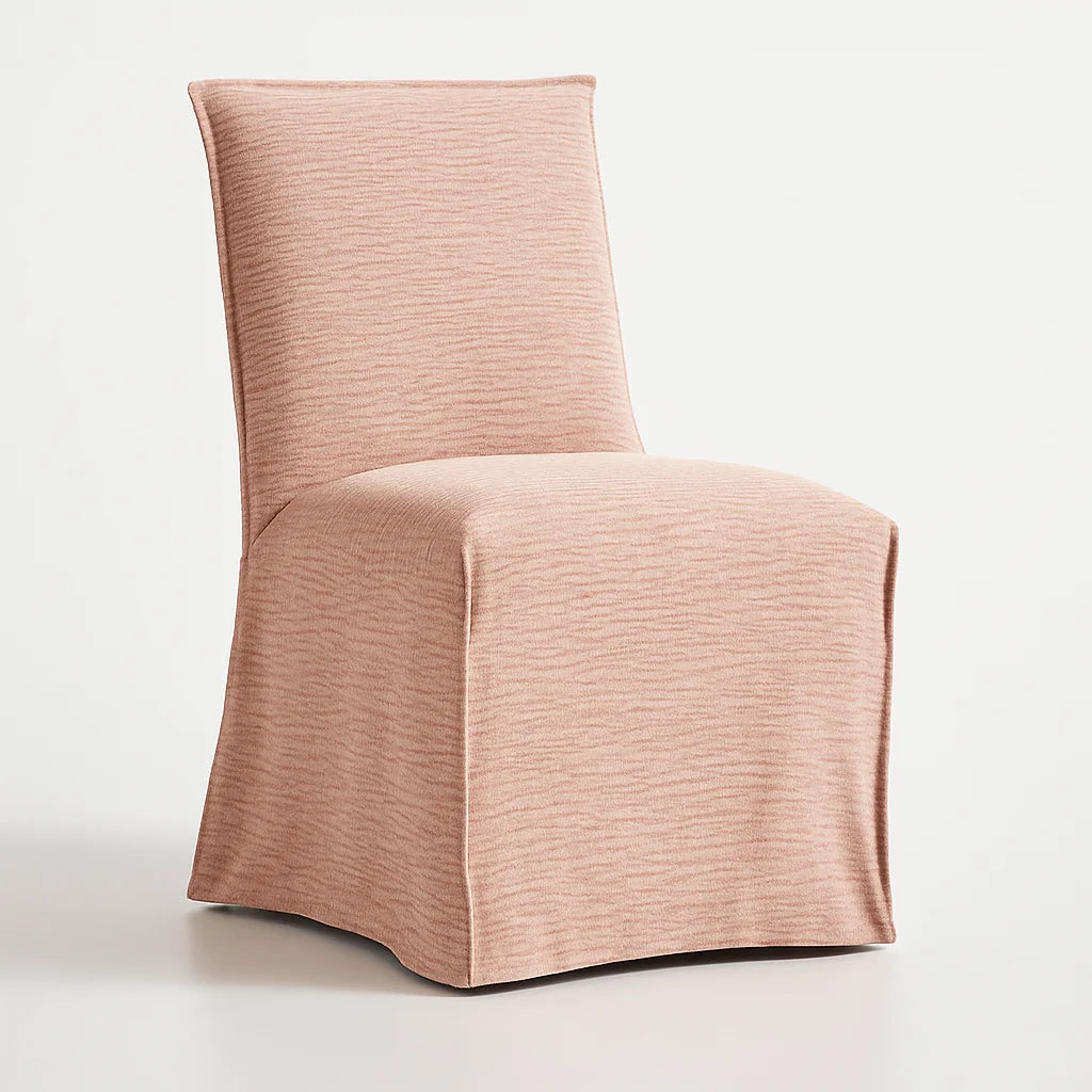 WX23006 Chenille Blossom Series | Long-Skirt Dining Chair Slipcover