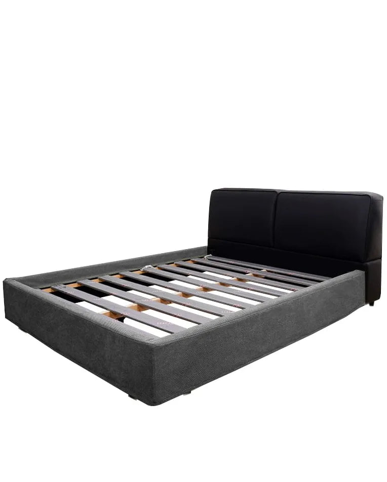 Upholstered Platform Bed + Headboard Cover | Elara Flax