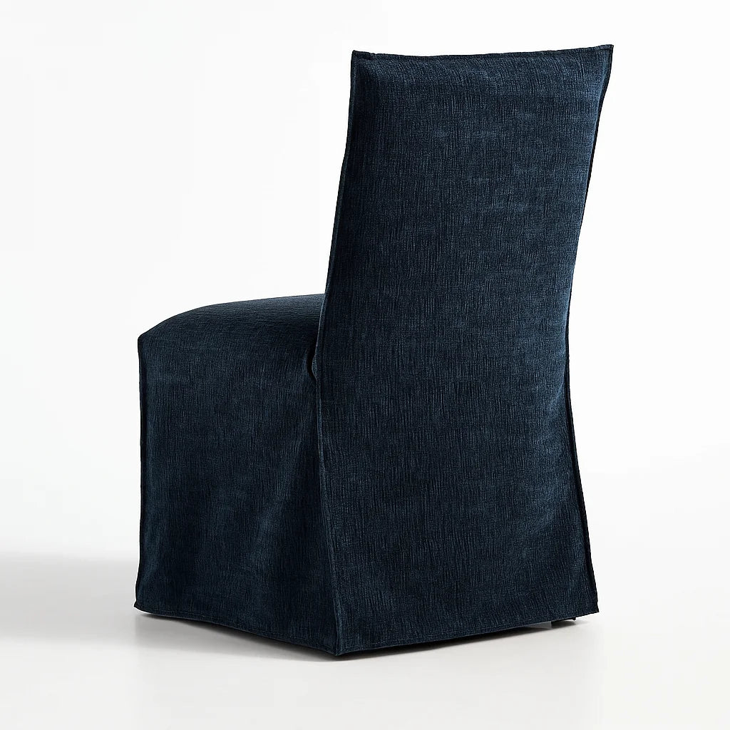 WX23006 Chenille Blossom Series | Long-Skirt Dining Chair Slipcover