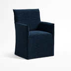 WX23006 Chenille Blossom Series | Long-Skirt Dining Chair with armrest Slipcover