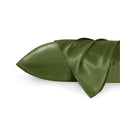 Solid Satin Silk Pillowcase 2 Pack - Olive Green
