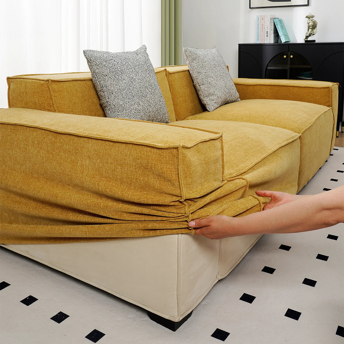 Custom Sofa Slipcover | Elara Basic - Turmeric