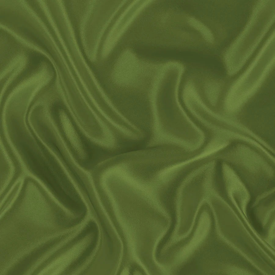 Solid Satin Silk Pillowcase 2 Pack - Olive Green