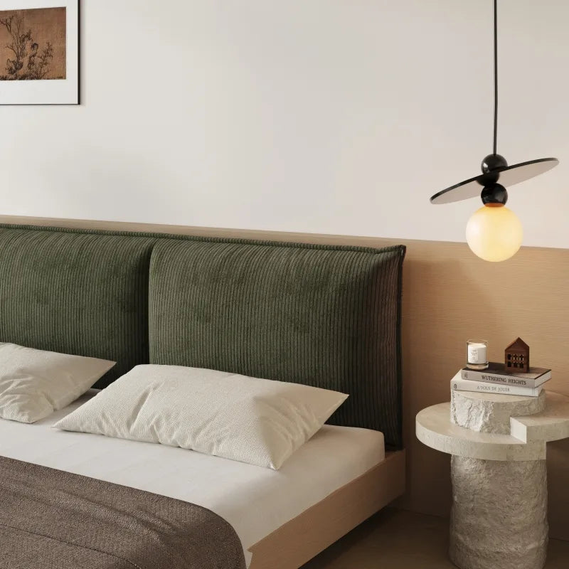 Lit plateforme rembourré + housse de tête de lit | Anthracite classique 