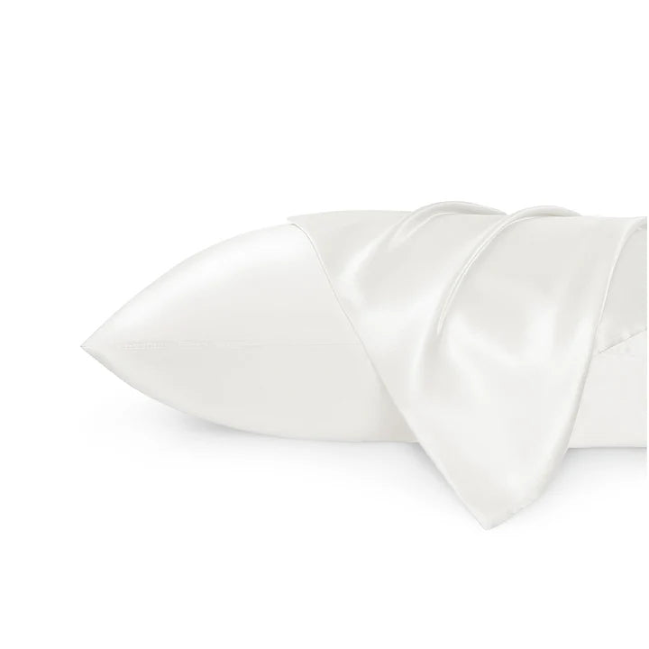 Solid Satin Silk Pillowcase 2 Pack - Ivory